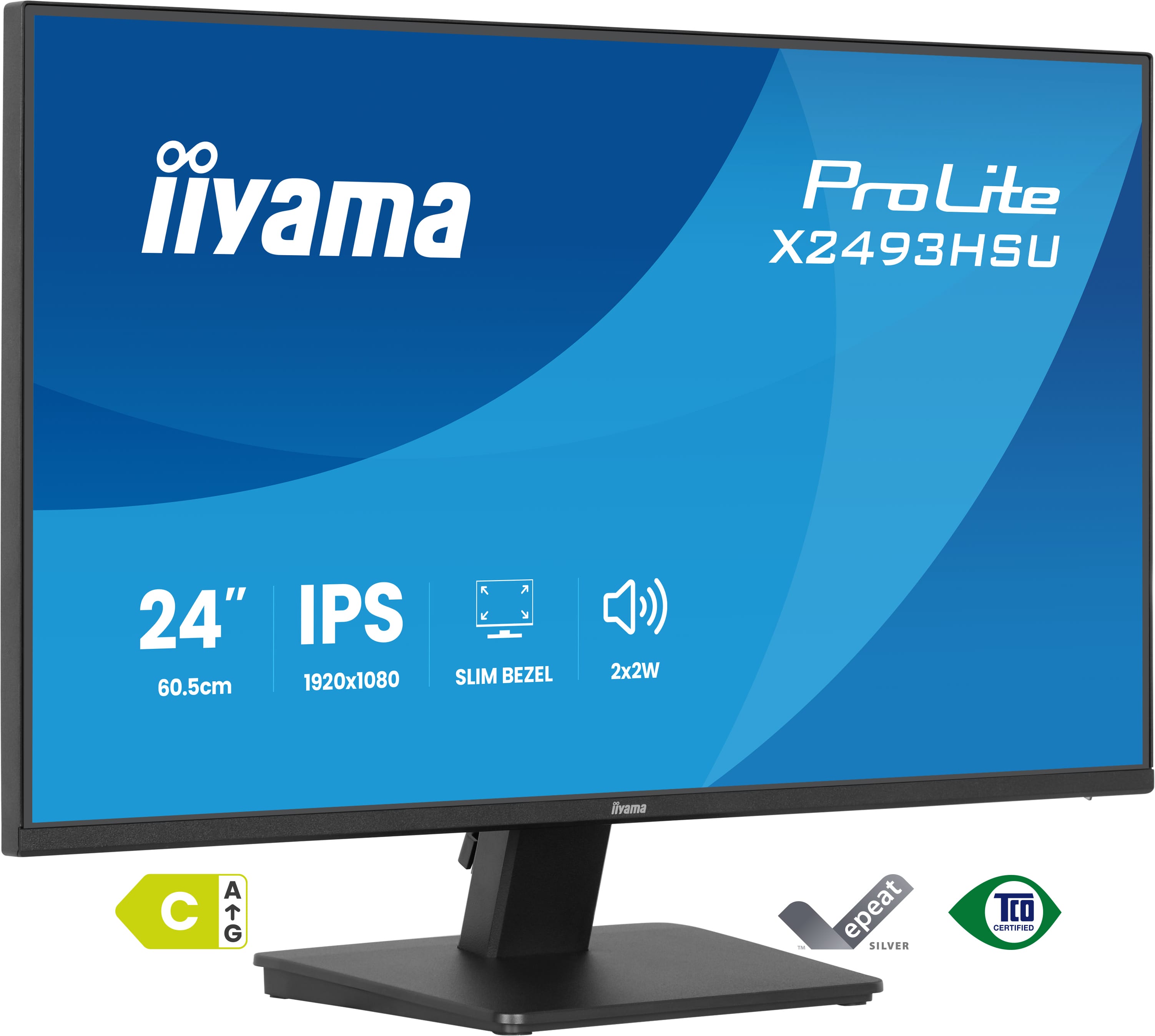 IIyama 24" FHD monitor vaste voet